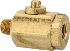 Apollo - 1/8" Pipe, MNPT x FNPT End Connections, Brass, Inline, Two Way Flow, Instrumentation Ball Valve - 400 psi WOG Rating, Screw Slot Handle, Buna N Seal, PTFE Seat - Eagle Tool & Supply