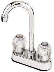 Value Collection - Deck Plate Mount, Bar and Hospitality Faucet with Spray - Two Handle, Knob Handle, High Arc Spout - Eagle Tool & Supply