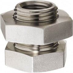 Made in USA - 3/8" Grade 316 Stainless Steel Pipe Anchor Coupling with Locknut - FNPT End Connections, 6,000 psi - Eagle Tool & Supply