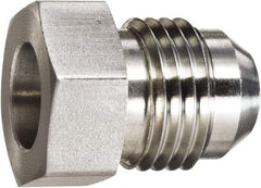 Made in USA - 3/4" Tube OD, 37° Stainless Steel Flared Tube OD Socket - 1-1/16-12 Weld x Male Flare Ends - Eagle Tool & Supply
