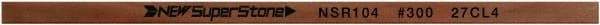 Value Collection - Flat Ceramic Finishing Stick - 100mm Long x 2mm Wide x 6mm Thick, 300 Grit - Eagle Tool & Supply