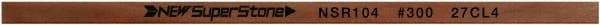 Value Collection - Flat Ceramic Finishing Stick - 100mm Long x 1mm Wide x 6mm Thick, 300 Grit - Eagle Tool & Supply