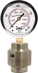 Winters - 4" Dial, 1/4 Thread, 0-60 Scale Range, Pressure Gauge - Bottom Connection Mount, Accurate to 1.5% of Scale - Eagle Tool & Supply