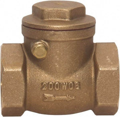 Value Collection - 3/4" Brass Check Valve - Check Swing, FNPT x FNPT, 200 WOG - Eagle Tool & Supply