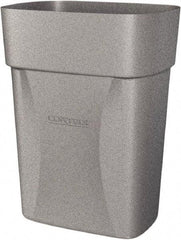 Made in USA - 14 Qt Gray Rectangle Trash Can - Polyethylene, None Graphic, Lid Not Included - Eagle Tool & Supply