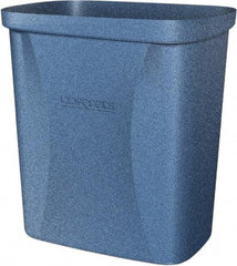 Made in USA - 10 Qt Blue Rectangle Trash Can - Polyethylene, None Graphic, Lid Not Included - Eagle Tool & Supply