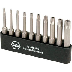 Wiha - 10 Piece, 1/4" Drive Screwdriver Torx Insert Bit Set - Tamperproof 7 to 40 Torx - Eagle Tool & Supply