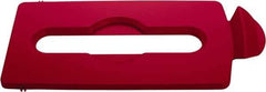 Rubbermaid - Rectangle Lid for Use with 23 Gal Rectangular Recycle Containers - Red, Polypropylene, For Slim Jim Trash Cans - Eagle Tool & Supply