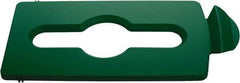 Rubbermaid - Rectangle Lid for Use with 23 Gal Rectangular Recycle Containers - Green, Polypropylene, For Slim Jim Trash Cans - Eagle Tool & Supply