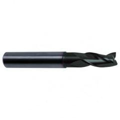 9/16 Dia. x 3-1/2 Overall Length 3-Flute Square End Solid Carbide SE End Mill-Round Shank-Center Cut-Super-A - Eagle Tool & Supply