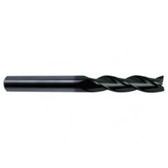 1 Dia. x 6 Overall Length 3-Flute Square End Solid Carbide SE End Mill-Round Shank-Center Cut-Super-A - Eagle Tool & Supply