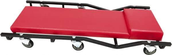 Whiteside - 660 Lb Capacity, 6 Wheel Creeper with Fixed Headrest - Steel, 40" Long x 5-1/8" High x 17" Wide - Eagle Tool & Supply