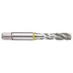M12x1.75 6H 3-Flute Cobalt Yellow Ring Semi-Bottoming 40 degree Spiral Flute Tap-Bright - Eagle Tool & Supply