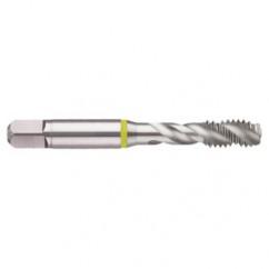 1-8 2B 4-Flute Cobalt Yellow Ring Semi-Bottoming 40 degree Spiral Flute Tap-Bright - Eagle Tool & Supply
