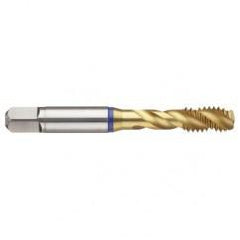 9/16-18 2B 4-Flute PM Cobalt Blue Ring Semi-Bottoming 40 degree Spiral Flute Tap-TiN - Eagle Tool & Supply