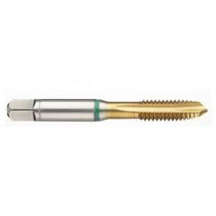 42381 2B 4-Flute Cobalt Green Ring Spiral Point Plug Tap-TiN - Eagle Tool & Supply