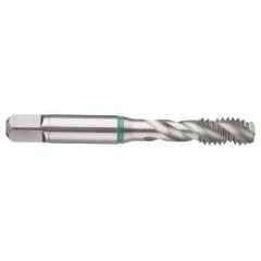 M12x1.75 6H 3-Flute Cobalt Green Ring Semi-Bottoming 40 degree Spiral Flute Tap-Bright - Eagle Tool & Supply