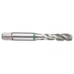 M8x1.25 6H 3-Flute Cobalt Green Ring Semi-Bottoming 40 degree Spiral Flute Tap-Bright - Eagle Tool & Supply