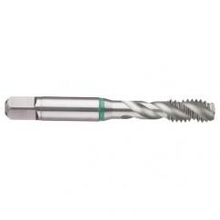 M18x2.5 6H 4-Flute Cobalt Green Ring Semi-Bottoming 40 degree Spiral Flute Tap-Bright - Eagle Tool & Supply