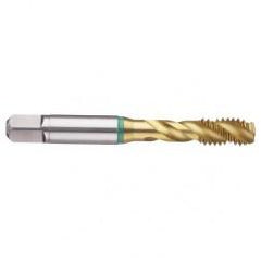 M18x2.5 6H 4-Flute Cobalt Green Ring Semi-Bottoming 40 degree Spiral Flute Tap-TiN - Eagle Tool & Supply