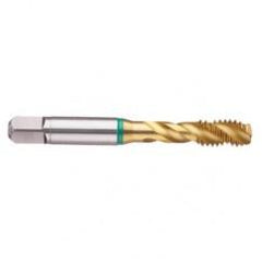 2-64 2B 3-Flute Cobalt Green Ring Semi-Bottoming 40 degree Spiral Flute Tap-TiN - Eagle Tool & Supply