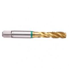 1-3/8-12 2B 6-Flute Cobalt Green Ring Semi-Bottoming 40 degree Spiral Flute Tap-TiN - Eagle Tool & Supply