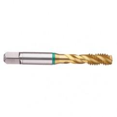 3/8-24 2B 3-Flute Cobalt Green Ring Semi-Bottoming 40 degree Spiral Flute Tap-TiN - Eagle Tool & Supply