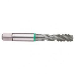 M22x2.5 6H 4-Flute Cobalt Green Ring Semi-Bottoming 40 degree Spiral Flute Tap-TiCN - Eagle Tool & Supply