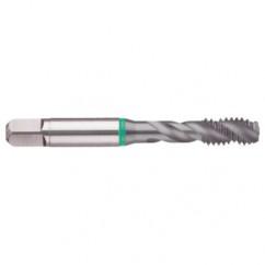 2-56 2B 3-Flute Cobalt Green Ring Semi-Bottoming 40 degree Spiral Flute Tap-TiCN - Eagle Tool & Supply