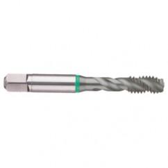 3/4-16 2B 4-Flute Cobalt Green Ring Semi-Bottoming 40 degree Spiral Flute Tap-TiCN - Eagle Tool & Supply
