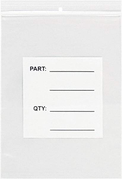 Value Collection - 9 x 12", 4 mil Parts Bag with Hang Holes - Clear - Eagle Tool & Supply