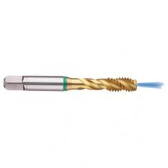 3/8-16 2B 3-Flute Cobalt Green Ring Semi-Bottoming 40 degree Spiral Flute Tap-TiN - Eagle Tool & Supply