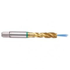 5/16-18 2B 3-Flute Cobalt Green Ring Semi-Bottoming 40 degree Spiral Flute Tap-TiN - Eagle Tool & Supply