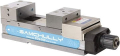 Samchully - 100mm Jaw Width, 150mm Jaw Opening Capacity, Horizontal Stationary Machine Vise - Manual Operation, 1 Station, 400mm Long x 38.1mm Deep, 40mm Jaw Height, Alloy Steel - Eagle Tool & Supply