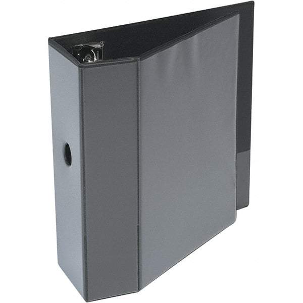 Universal One - 1,050 Sheet Capacity, 8-1/2 x 11", View Ring Binder - Polypropylene, Black - Eagle Tool & Supply