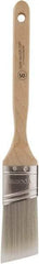 Wooster Brush - 1-1/2" Oval/Angle Polyester Angular Brush - 2-7/16" Bristle Length, 5.756" Wood Fluted Handle - Eagle Tool & Supply