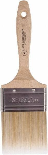 Wooster Brush - 3" Flat Polyester Varnish Brush - 2-15/16" Bristle Length, 5-9/16" Wood Beavertail Handle - Eagle Tool & Supply