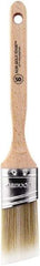 Wooster Brush - 1-1/2" Oval/Angle Polyester Angular Brush - 2-7/16" Bristle Length, 6-1/8" Wood Fluted Handle - Eagle Tool & Supply