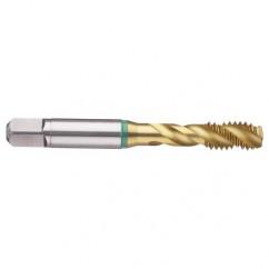 M16x1.5 6H 4-Flute Cobalt Green Ring Semi-Bottoming 40 degree Spiral Flute Tap-TiN - Eagle Tool & Supply
