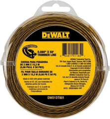 DeWALT - 0.08" Diam, 50' Long String Trimmer Replacment Line - For DCST920B, DCST920P1, DCST970X1, DCST990B, DCST990H1, DCST990M1 - Eagle Tool & Supply