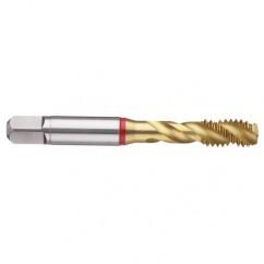 8-32 2B 3-Flute PM Cobalt Red Ring Semi-Bottoming 40 degree Spiral Flute Tap-TiN - Eagle Tool & Supply