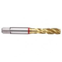 5/8-11 2B 4-Flute PM Cobalt Red Ring Semi-Bottoming 40 degree Spiral Flute Tap-TiN - Eagle Tool & Supply