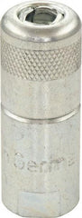 Umeta - 1-1/2" Long, 1/8" Thread, Zinc Plated Steel Grease Gun Coupler with Ball Check - NPT (F) Thread - Eagle Tool & Supply