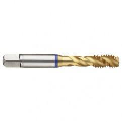 9/16-12 3B 4-Flute Cobalt Blue Ring Semi-Bottoming 40 degree Spiral Flute Tap-TiN - Eagle Tool & Supply