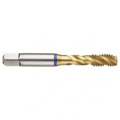 3/8-16 3B 3-Flute Cobalt Blue Ring Semi-Bottoming 40 degree Spiral Flute Tap-TiN - Eagle Tool & Supply