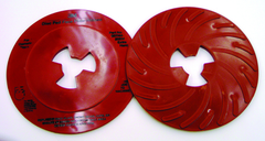7" - Extra Hard Red - Disc Pad Face Plate Ribbed - Eagle Tool & Supply