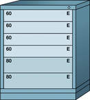 Midrange-Standard Cabinet - 6 Drawers - 30 x 28-1-4 x 37-3/16" - Single Drawer Access - Eagle Tool & Supply