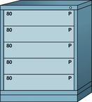 Midrange-Standard Cabinet - 5 Drawers - 30 x 28-1/4 x 37-3/16" - Multiple Drawer Access - Eagle Tool & Supply