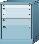Midrange-Standard Cabinet - 5 Drawers - 30 x 28-1/4 x 37-3/16" - Single Drawer Access - Eagle Tool & Supply