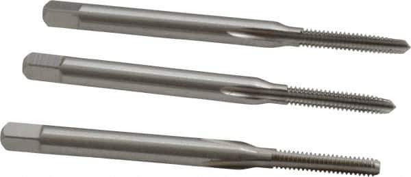 Cleveland - #3-48 UNC, 3 Flute, Bottoming, Plug & Taper, Bright Finish, High Speed Steel Tap Set - Right Hand Cut, 1-13/16" OAL, 1/2" Thread Length - Eagle Tool & Supply
